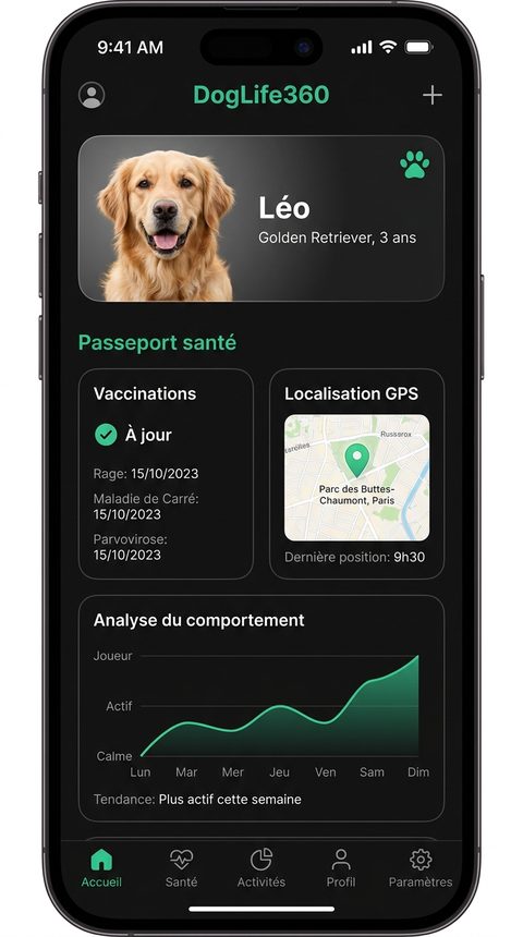 DogLife360 — aperçu de l'app