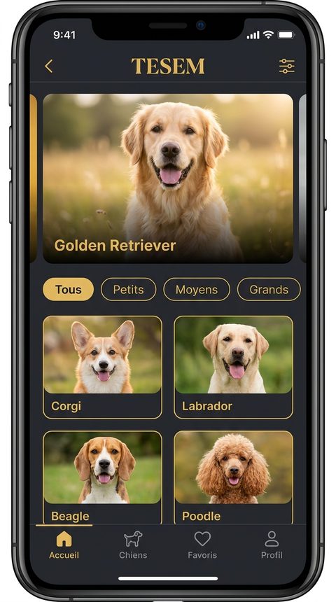 TESEM — aperçu de l'app
